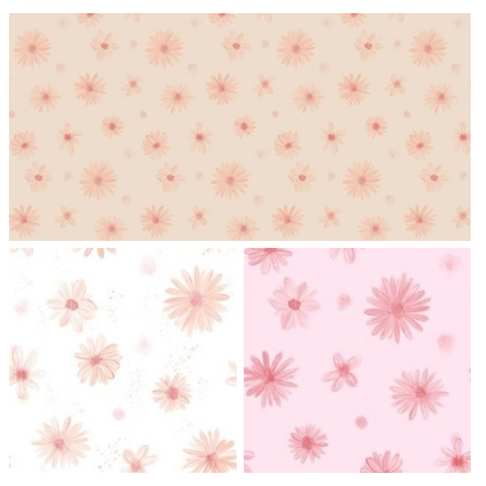 spring daisy seamless patterns